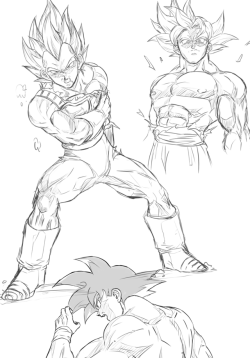funsexydragonball: vegetapsycho: Some sketches I managed to do a couple weeks ago while I was on the plane and found some rare quiet time lol I love your sketches! 