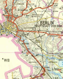 thelandofmaps:  “Berlin, capital of the GDR”. West-Berlin’s a big blank space on this 1965 map. [400x319] 