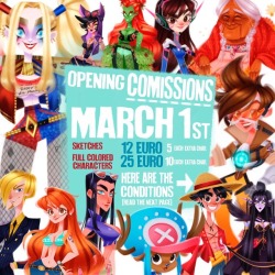 HELLO EVERYONE!! I just wanted to say that after a Year  of not opening Commission on MARCH 1st I WILL OPEN COMMISSIONS in my store mikelslittleartshop.bigcartel.com !!! Here in the announcement are the conditions 