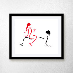 drawingmyselfonepixelatatime:  8x10 nude art for man men, modern artistic classic nude art print poster wall art drawing fine art