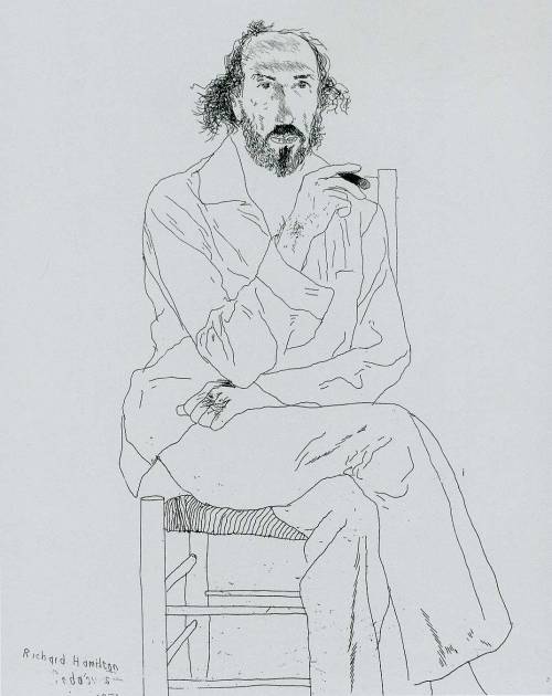 artist-hockney:Portrait of Richard Hamilton, David Hockney