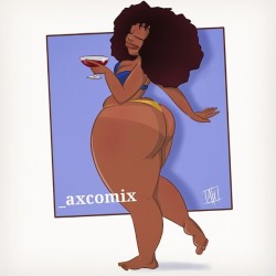 axart:  Morning yall… Added color. Done on my Samsung Galaxy Note tablet wit the sketchbook pro app B4 u ask. #axcomix #thickchicks #curvychicks #luvtanlines