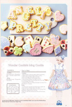 littlegaly:  Wonder Cookie’s Icing Cookie Recipe from the 2014 Angelic Pretty Mook. Scans are by devoncuppycakes.tumblr.com and were used with his permission.  This is probably wrong… but I did try to get the conversions as accurate as I could and