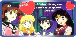 animenostalgia:Valentine’s day’s right around the corner–here’s scans of the American Sailor Moon Valentine cards (perfect to print out or email to friends for dose of 1995 in 2015.)