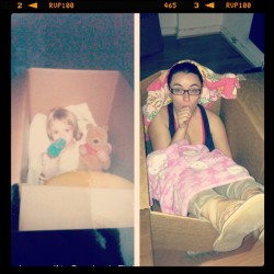 Then and now #throwback #thenandnow #box #blanket #bottle #thumb #little #big #picstitch #notabigdifference ðŸ£ðŸ˜