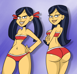 ck-blogs-stuff:  Swimsuit Sisters by ScoBionicle99 Finally! Some fan art of Kitty and Emma’s swimwear! XD  Can&rsquo;t get enough of the sisters