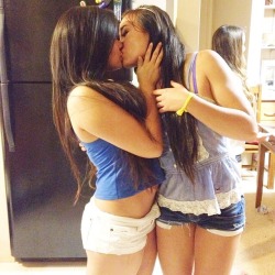 Hot Asian girl kissing beauties.