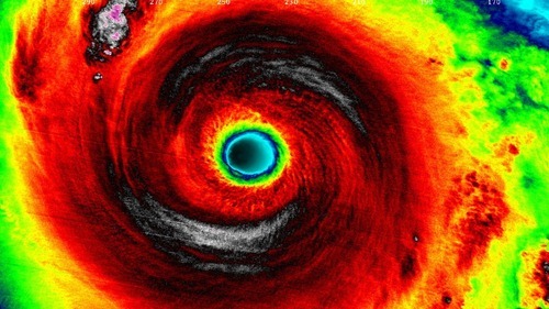 IR satellite image of Nuri as it held super typhoon strength this past Sunday/Monday. (Source: Soumi NPP VIIRS)