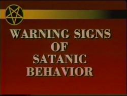 wilwheaton:  chipsandbeermag:  Warning Signs of Satanic Behavior. Training video for police, 1990  So, two things … Training video &lt;b&gt;for police&lt;/b&gt; about “Satanic behavior” (whatever the fuck that is) and this was made in &lt;b&gt;1990&lt;/b&