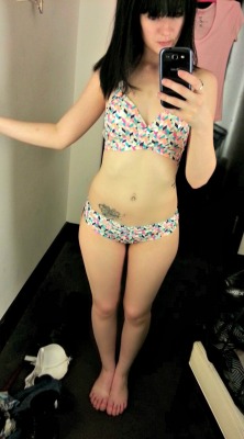 lovelyhippiedoc:  I went bikini shopping at VS today! One, two, three, four, oooops naked, and the winner. :) 