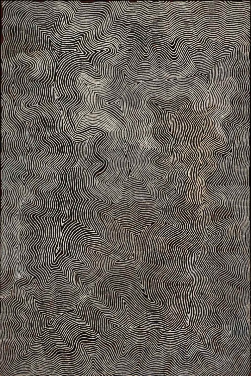 take-it-sloooooow:  Warlimpirrnga Tjapaltjarri (Australian-Aboriginal, b. c. 1958, east of Kiwirrkurra, Western Australia) Wilkinkarra (Lake Mackay), 2006 Acrylics on Belgian Linen