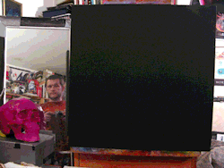 Self-portrait process GIF by Matt Bernson.    Acrylic on canvas,  20&quot;x20&quot; I’ve found the best way to “fix&quot; something is to make drastic changes.   That’s why it looks like I’m wearing lipstick.   It’s not lipstick, I swear,