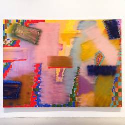 danepst:  Keltie Ferris, “W(A(V)E)S” 2015 acrylic and oil on canvas 