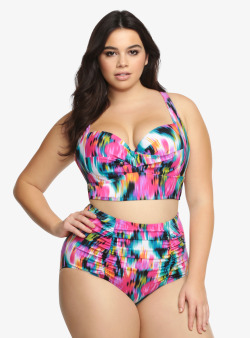 curveappeal:  Abstract Print Twisted Front Bikini Top and  Bottom  Leopard Bow Front Bikini Top and  Bottom Skull Twisted Front Bikini Top and Bottom at Torrid (via curveappeal affiliates)