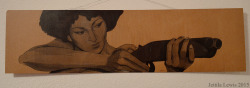 fyblackwomenart:  thejetti:  “Shotgun” is a portrait of Pam Grier drawn on 10x36 hard board with ink wash, pencil, prisma color pencil and white chalk pencil finished with a satin varnish.(board is slightly curved at both ends)For sale at my Etsy