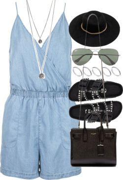 styleselection:  Outfit for a festival by ferned featuring jumpsuits &amp; rompersTopshop jumpsuits romper, 57 AUD / Birkenstock shoes, 420 AUD / Yves Saint Laurent leather handbag, 2 055 AUD / Coin jewelry, 23 AUD / ASOS silver jewelry, 16 AUD / Ray