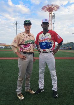 ren-and-stimpy:  Minor League Baseball players wearing Ren and Stimpy themed jerseys (x) 