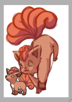 Since Iâ€™ve been so inactive have a wip of a thing Iâ€™m working on for a group challenge! Vulpix :o