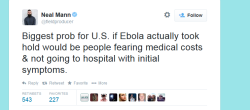 freemasonic-yowl:  dmdown:  i-do-not-fangirl-i-fanwoman:  Or going to work sick because taking a day off means rent doesn’t get paid.  The absolute truth. Both of these statements  The Texas hospital that admits it mistakenly sent home a man with Ebola