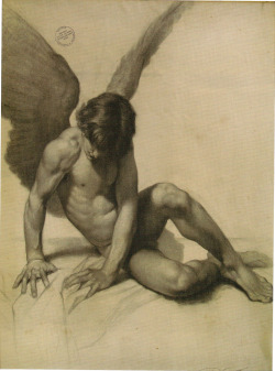 rimlit:  Angel sketch and painting, Artist Unknown. 