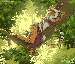 zummeng:  [ART TRADE] Napping   A trade I made with the awesome Fox-Pop: https://www.furaffinity.net/user/fox-pop/ I just loved working on this picture with his adorable tigress :) You can see his part of the trade with my characters, Estella and Evie