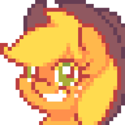Applehorse I did on my phone (dotpict app, autumn palette) while waiting for my buds to wake up.  Orig size: http://i.imgur.com/2XKSua0.png
