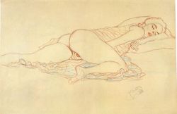 nearlya:  Gustav Klimt. Reclining Nude, 1916