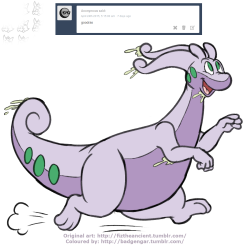 badgengar:  Original - by fiztheancientCute Goodra got places to go, people to slime!Layer Count: 5  yay its been colored