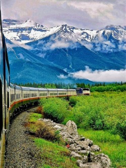 Riding the rails (approach to the Canadian Rockies)