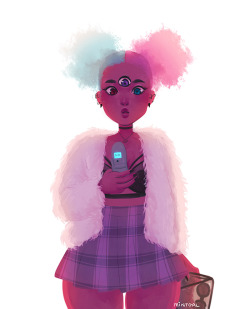 mintgal:  i have this vintage fake phone and it’s seriously so cute.. it’s a pretty pearlescent pink but idk where it is i SWEAR i have it?? anyway here’s garnet with an early 2000s flip phone 