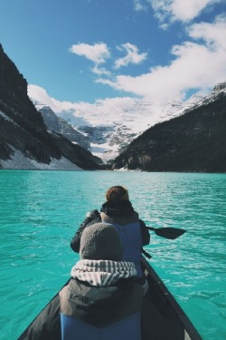 wolverxne:  Canoeing on Lake Louise | by: { fortunefades } 