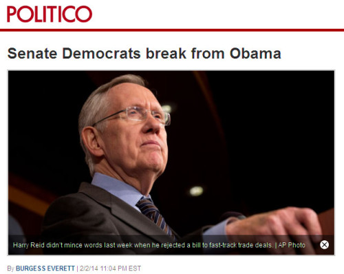 Politico - Senate Democrats break from Obama
