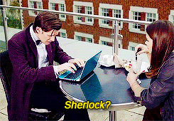 doomslock:  WhoLock AU: Uploaded â”” Sherlock is taken by the Wi-Fi.  Wholock Week: Day 3
