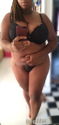 ebonywankbank:  missprimproper:  There are mornings like today’s where while getting dressed, I catch the sight of my body in the mirror. I proceed to pinch, squeeze and pull on my stomach and back rolls. I then smile to myself and get on with my life.