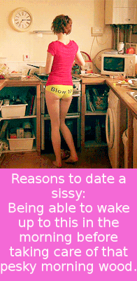 sissygirliewynn:  sissynikkipriss:  Sissy Dating: Mornings http://sissynikkipriss.tumblr.com/ask  Those panties are so cute - no wonder she wants to dance!!!