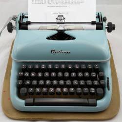 londontypewriters:  Gorgeous Optima Elite! Renovated, working and for sale on LondonTypewriters.co.uk! Christmas gift idea? #typewriter #vintage #retro #decor #style #design #art #steampunk #home #luxury #turquoise #blue #london #german #christmas #gift