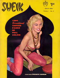 burleskateer: Ecstasy (aka. Charlotta Ball) appears as a curvaceous Harem Girl on the cover of (Vol.1-No.4) ‘SHEIK’ magazine; published by ABC Publications.. More pics of Ecstasy can be found here.. 