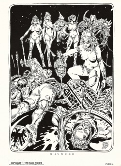 swordofsteel:  taken from Wizards and Warrior Women: a Portfolio of Fantasy Drawings by Frank Thorne