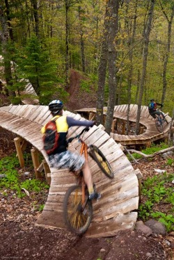 Accelerated adventure (mountain bike trail in Copper Harbour, Michigan)