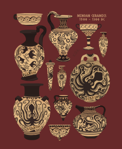 flaroh:  Some Late Minoan Ceramics! I’m quite fond of the marine style🐙🦑… Merch available here xx 