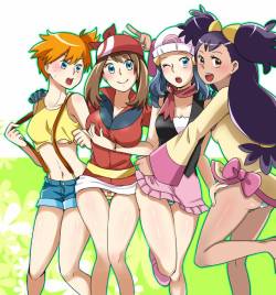 savoanpkoumi-loccsta:  Pokemon/Girls (Misty, May, Hikari, Iris) Sexy Koumi/Negai/Pearl Out Kuz…
