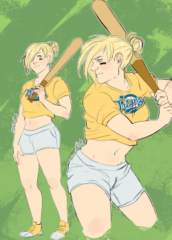 manadium:  I had a dream where annie was a baseballer in a shirt way too small for her but she was cute to boot so why not. Sports au anyone yes/yes?  