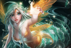artsfantasia:  Little mermaid faerie by “sakimichan” (A World of Fantasy)
