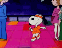 wilwheaton:  Snoopy was thrown out for doing Flashdance in what was CLEARLY a Saturday Night Fever club.