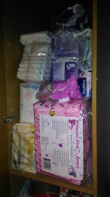 mrdawnandme:  And some of the diaper drawer (there are Pampers somewhere, more drynites , etc)…  Yes I have a little girl wearing diapers at home ;) .  And I love taking care of my princess. 
