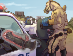yifffag: Police brutality  Art is ChewyCuticle  Cuntboy request 