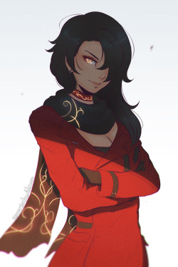 koyoriin:  http://www.pixiv.net/member.php?id=12576068http://instagram.com/koyori_n And here’s an alternate outfit for Cinder, too!  [Previous alternate outfits: Neo | Team RWBY]   &lt; |D’‘‘