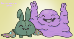 dullanyan: trubbish and grimer doodle, theyre good friends!! :3