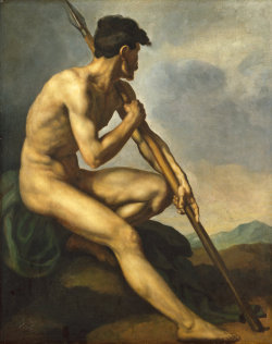 thisblueboy: Jean-Louis-Andre-Theodore Gericault (Rouen 1791-1824 Paris), Nude Warrior with a Spear, ca.1816, National Gallery of Art, Washington D.C.