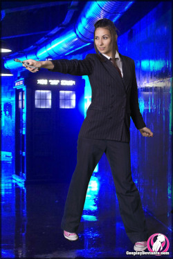nsfwgamer:  Anna Cherry as the tenth Doctor for Cosplay Deviants Click here to see more free pics 